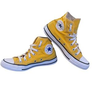 Converse All Stars Yellow High Hi-Top Classic Canvas sneakers tennis shoes 6.5